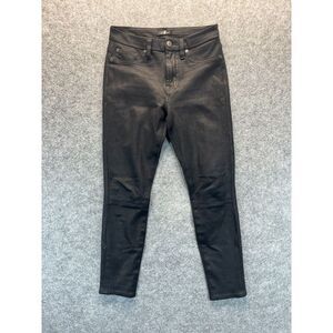7 For All Mankind Jeans Women's‎ Size 25 Skinny Black Leather Feel Pants
